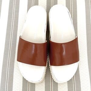 Yoriko Powell Vintage Leather Made in Italy Slides Sandals